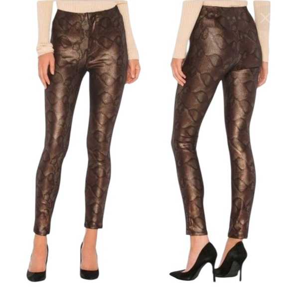 MOTHER Pants - MOTHER High Waisted The Looker 24 Black Snake Skin Pants